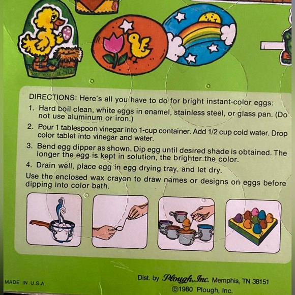 1980  PAAS EASTER EGG COLORING KIT SEALED BOX 1980s - Picture 5 of 7